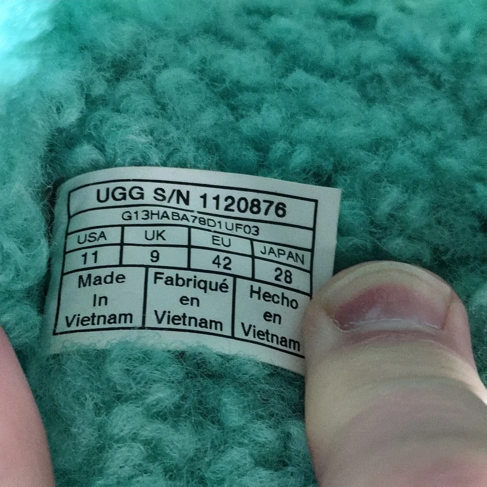 UGG Oh Fluffita Splash Blue Teal Shearling 2.5